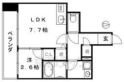 シエルリベルテ 1DKの間取図画像