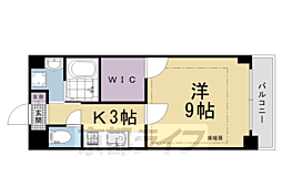 パティーナ太秦天神川 1Kの間取図画像