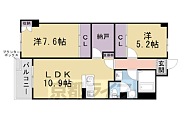 シャルレ4番館 2SLDKの間取図画像