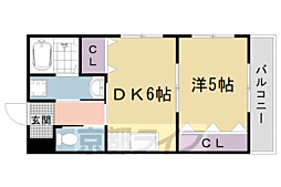 ラモーダ梅津 1DKの間取図画像