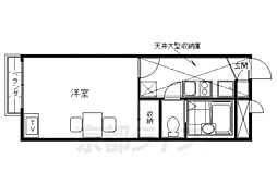 レオパレス墨染 1Kの間取図画像