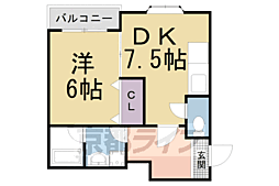 エミネンス桃栄 1DKの間取図画像