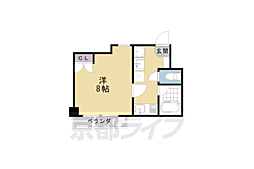 シャントール二条 1Kの間取図画像