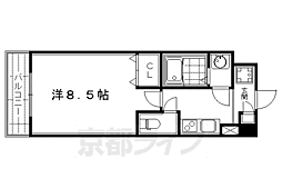 サンシティ烏丸高辻 1Kの間取図画像