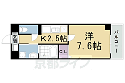 ミスター・キーズ西院 1Kの間取図画像