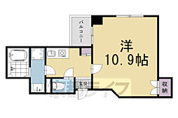 カーサ・ヴェルデ西洞院 1Kの間取図画像