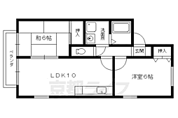 クレール井ノ口B棟 2LDKの間取図画像