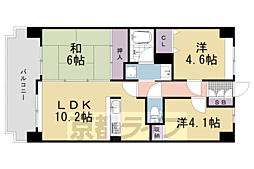 朝日プラザ伏見桂川 3LDKの間取図画像