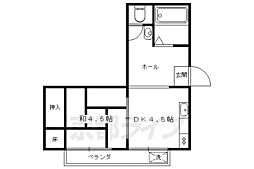 マンションジュネス 1DKの間取図画像