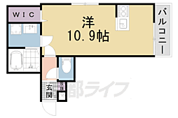 山科HATCH薬大前 ワンルームの間取図画像