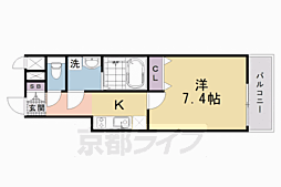 セオリー京都オーラ 1Kの間取図画像