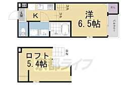 ハーモニーテラス伏見稲荷 ワンルームの間取図画像