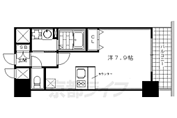 プレサンス京都四条河原町ネクステージ ワンルームの間取図画像