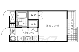 サンガーデン・山科 1Kの間取図画像