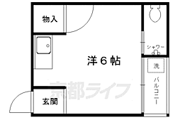 ハイツ松ヶ崎 ワンルームの間取図画像