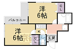 ス・プレール花園 2Kの間取図画像