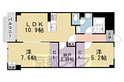 シャルレ4番館 2SLDKの間取図画像