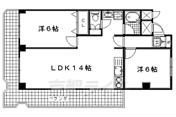 伏水ハイツ 2LDKの間取図画像
