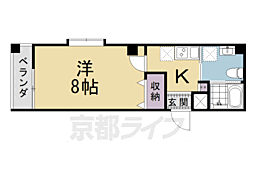 メゾン・オンディーヌ 1Kの間取図画像