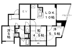 パインフィールド西院 3LDKの間取図画像