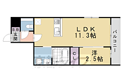Laviesta 桂 1LDKの間取図画像
