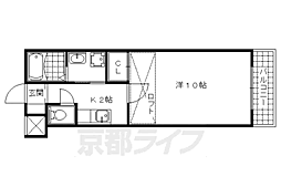 メゾン・ペルル 1Kの間取図画像