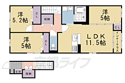 (仮称)長岡1丁目新築アパート 3LDKの間取図画像