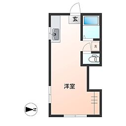 ビレッジ旭ケ丘 ワンルームの間取図画像