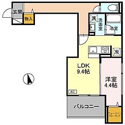 TORISIAS宿郷 1階1LDKの間取り