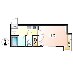 イーグルハウス 3階1Kの間取り