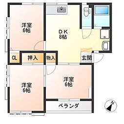 ホリディハイツ 3DKの間取図画像
