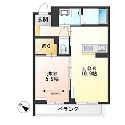 Villace 1LDKの間取図画像