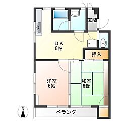 プラトー藤 2DKの間取図画像