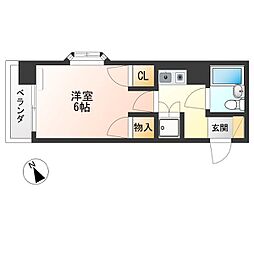 エトワール宇都宮第5 1Kの間取図画像