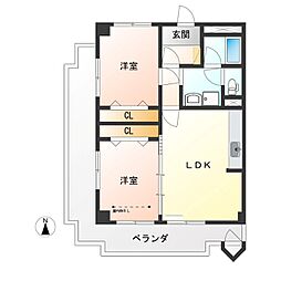 カーサ・エルドラード 2LDKの間取図画像
