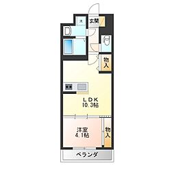 S-FORT宇都宮南大通り 1LDKの間取図画像