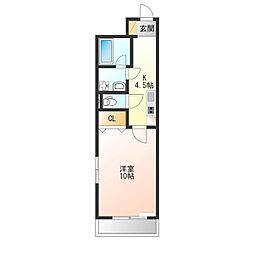 ロイヤル金信4 1Kの間取図画像