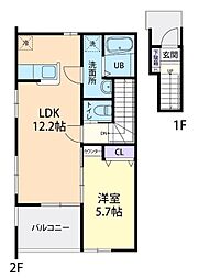 Park Forest(パークフォレスト) A 1LDKの間取図画像