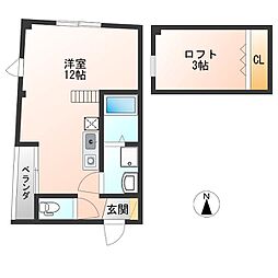 プラムハイツ ワンルームの間取図画像