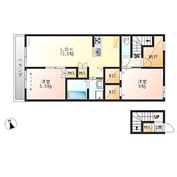 メゾンドパルク 2LDKの間取図画像