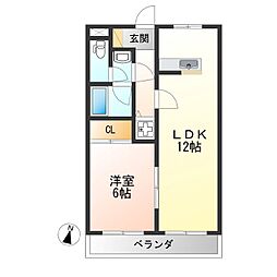 ロワールレジデンス七番館 1LDKの間取図画像
