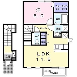 エスタシオン 1LDKの間取図画像