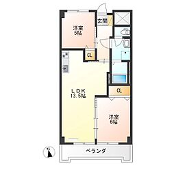 メゾン千秀 2LDKの間取図画像