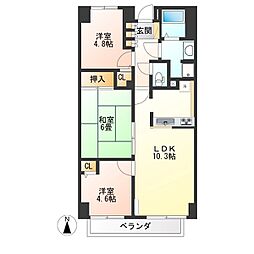 ロイヤル・レザン 3LDKの間取図画像