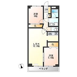ネオニシキ 2LDKの間取図画像