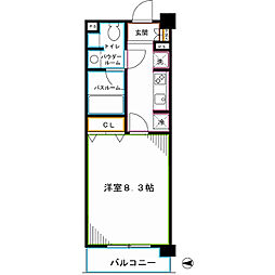 クラッサ中野 1階1Kの間取り