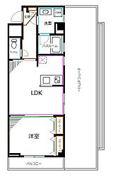 トーハンパールハイツ中野 4階1LDKの間取り