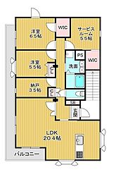 エピドール 3階2SLDKの間取り