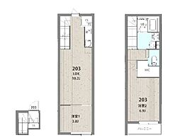 ミハス中野新井薬師II 2階2LDKの間取り