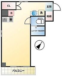 ファインズコート北新宿 3階ワンルームの間取り